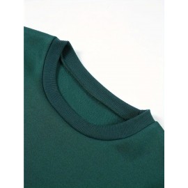 Women'S Casual Sports Fashion Bear Basketball Pattern Crew Neck Sweatshirt Set with Knit Fabric, 100% Polyester Material, Fall/Winter Season, Slight Stretch Fabric, Solid Color Pants - Athletic Loungewear Outfits