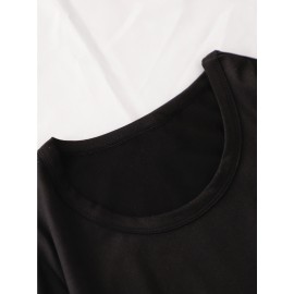 Women'S Y2K-Inspired Casual T-Shirt with Cartoon Print - Short Sleeve, Round Neck, All-Season Top | Playful Anime-Style Design with Bow and Weightlifting