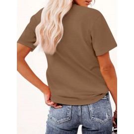 Women'S Y2K-Inspired Casual T-Shirt with Cartoon Print - Short Sleeve, Round Neck, All-Season Top | Playful Anime-Style Design with Bow and Weightlifting