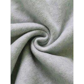 Plus Size, Women's Winter Elegant Geometric Print Hooded Sweatshirt - Cozy Pullover Hoodie with Book & Floral Design, 