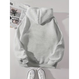 [Plus Size Sweatshirt] Plus Size Women's Casual Sweatshirt | Autumn and Winter Long-Sleeved Pullover with Pockets | Mute S Printed Round Neck