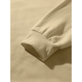 [Plus Size Sweatshirt] Plus Size Women's Casual Sweatshirt | Autumn and Winter Long-Sleeved Pullover with Pockets | Mute S Printed Round Neck