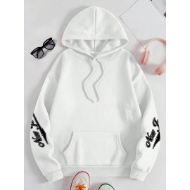 [Plus Size Hoodie] Soft Women's Plus Size Oversized Hoodie with New Jersey 93 Graphic Print | Machine Washable, Comfortable Clothing, Durable Fabric, Streetwear Fashion, Relaxed Fit, Breathable Material, Unisex Style, Black with White Lettering