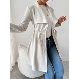 Women'S Stylish Beige Faux Fur Jacket with Long Sleeves - Casual, Elegant, and Versatile for Spring and Fall, Casual Outerwear | Elegant Casualwear | Faux Fur Jacket