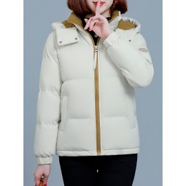 Women's Outdoor Detachable Hooded Warm Fashion Jacket
