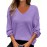 Plus Size - Plus Size V-Neck Pullover Sweatshirt - Soft Stretchy Casual Elegant Long Sleeve Top, Solid Color Spring/Fall Layering Essential for Women & Men, Comfortable Casual Attire, Relaxed Fit, Medium Elasticity