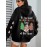 Winter Warmth | Women's Plus Size Christmas Tree Print Hoodie - Cozy Long Sleeve Pullover with Pockets, Festive